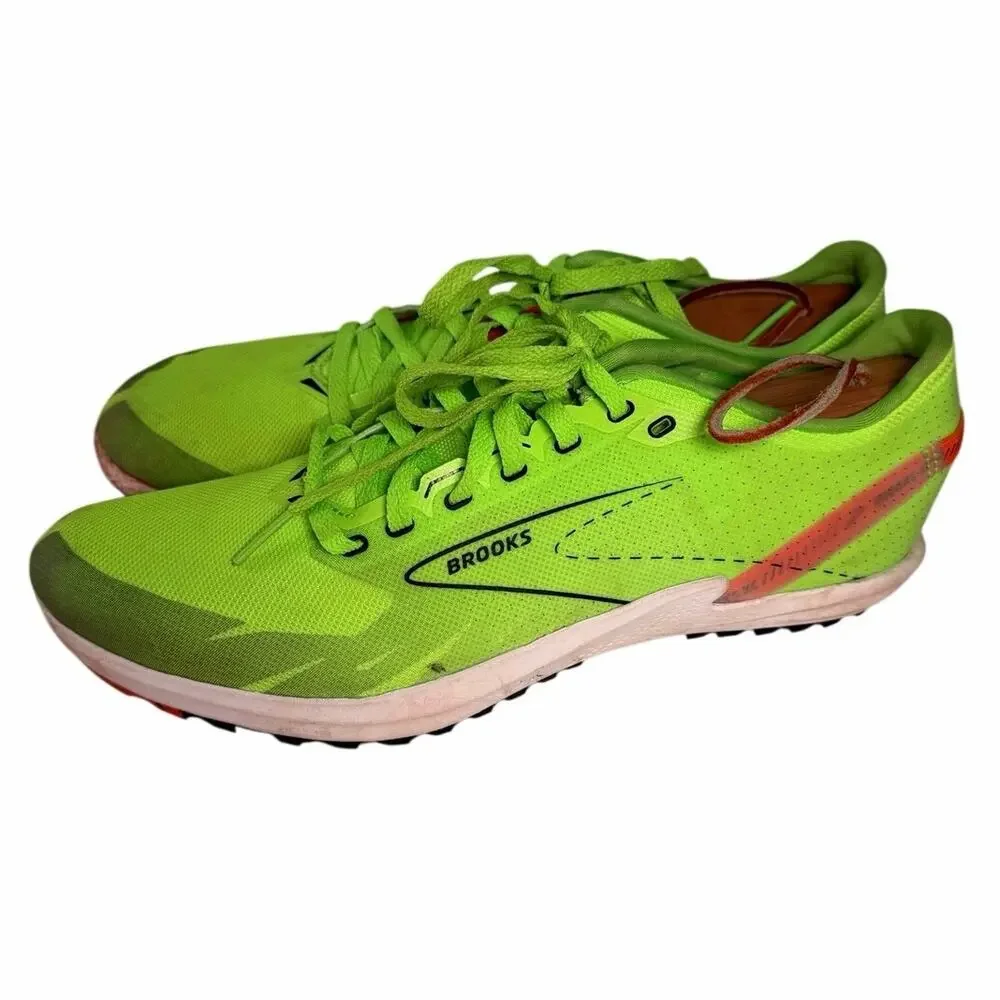 Brooks Draft XC Cross Country Running Shoes Green Gecko Unisex Spikes M 9.5 W 11